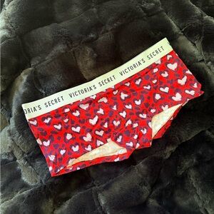 Victoria's Secret Red and Black Leopard Print Panties